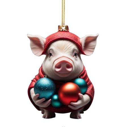 Julevedhæng Yndig Tegneserie Griseform Juletræ Hængende Ornament til Hjemmefestlige Dekorationer