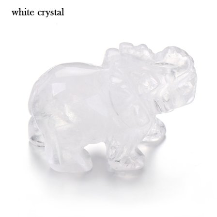 2" kristalli norsu parantava kivihahmo VALKOINEN KRISTALLI