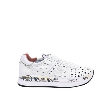 Premiata Conny Perforated Sneakers Hvid, Dame, Størrelse: 36 EU