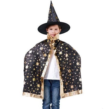 Trollkarl Cape med hatt, Halloween barn kostymer