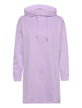 Onldreamer Life Sweat Hood Dress Swt Purple ONLY