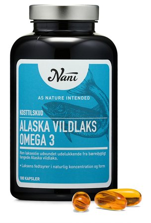 Nani Omega-3 - Alaska Vildlaks 180 kaps., Helse & Madvarer, Kosttilskud, Fiskeolie & Omega 3