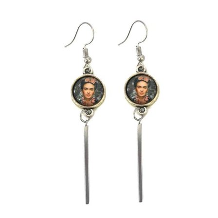Earrings - Frida Kahlo - Stainless steel - Stick