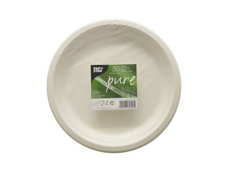 PAPSTAR Tallrik Bagasse 23cm vit 50/fp - Lyreco - Kök och servering - Engångsartiklar - Tallrikar - Eco