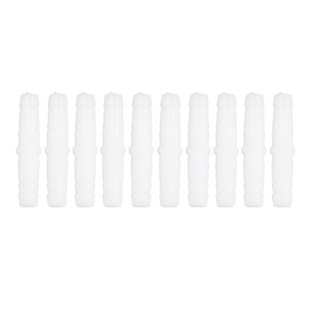 10 stk. plastikslangefitting lige lige med lige modhager Splicer Mender Joint Union Adapter 6-6 mm