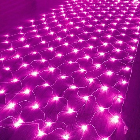 Rosnek Lystende Udenfor 3x2m 200LED Lysgirlander med Stik IP44 Vandtæt 8 Indstillinger Til Jul Have - Rosa