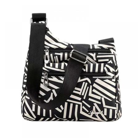 Printed en axel diagonal väska med flera fickor Crossbody väskor för kvinnor Reseaxelväska A916-1213 D