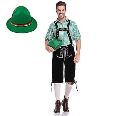 Bayersk Oktoberfest Kostymesett for Menn Halloween Utkledningsfest Fancy Dress, 100% Ny