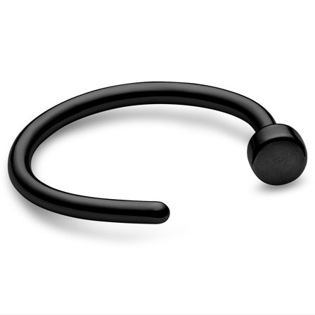 Piercing nez fer à cheval ouvert en acier chirurgical noir 10 mm pour hommes - Bijoux pour piercing à la narine - Bijoux de piercing