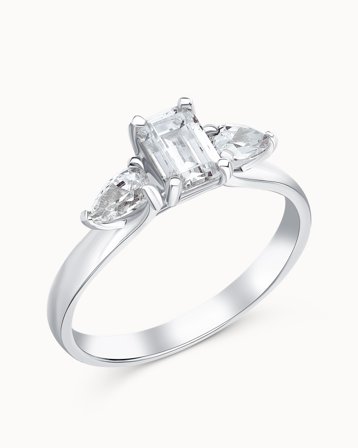 Trestensring Emilia 950 Platina Naturlig Diamant 0.30 Carat - Förlovningsringar & Vigselringar hos Vanbruun