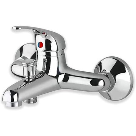 Krom badkarsblandare, väggmonterad kran i rostfritt stål