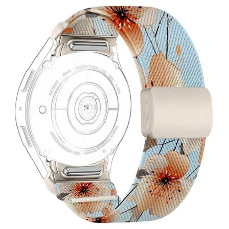 Elastiskt armband - Kompatibelt med Samsung Galaxy Watch 7/6/5/4 FE & Pro, Tryckt nylonarmband för 40/44/46/47mm