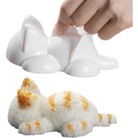 Søt Katteform Onigiri Form Sushi Maker - Matsikker Plast Sushi Risform for Barn, Perfekt for Risballer, Musubi Press & Nigiri Sushi Laging (1)