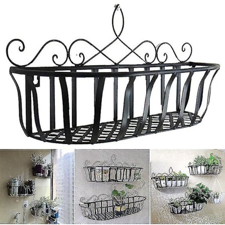 Ripustettava ruukkuhylly Metallilanka Kaide Kukkien Ruukut Pidike Jalusta Koristeellinen Taide Seinälle Kiinnitettävä Kasvit Kori Kotiin Baariin