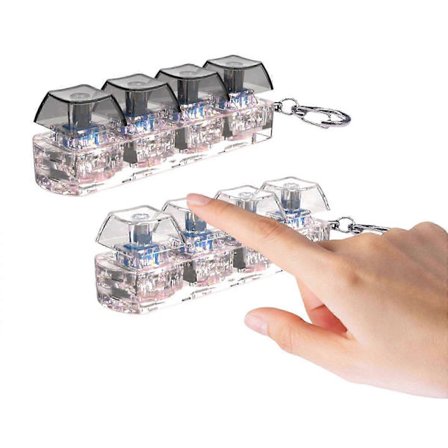 LED-belyst tangentbord Klick Nyckelring Keycap Tester För Vuxna Tangentbord Klick LED-ljus Nyckelring Leksak