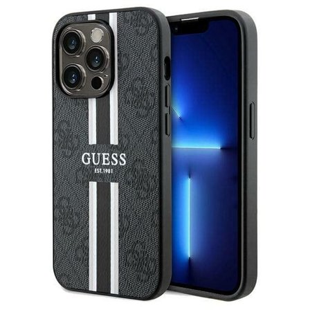 Guess 4G painetut raidat MagSafe-kotelo iPhone 15 Pro Max - mustalle - musta