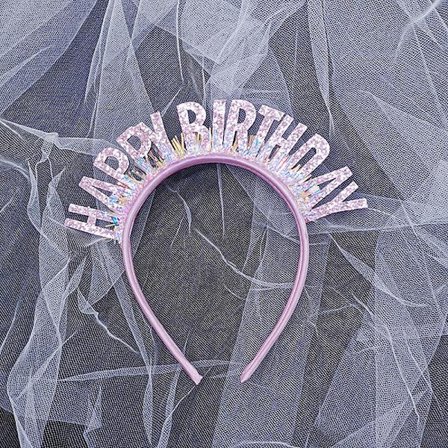 Glitter GRATTIS PÅ FÖDELSEDAGEN Paljett Pannband Födelsedagsdekoration Birt