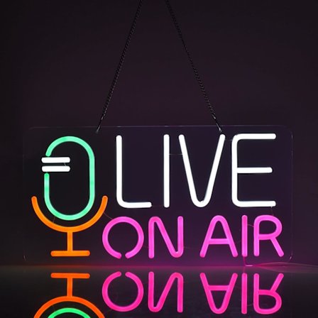 Live On Air Neonskilt til Vægdekoration Optagelys Skilte Dæmpbar LED Neonlys USB Drevet Neon Kunstdekoration