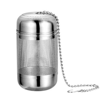 Rustfrit Stål Te-Infuser Si, Fint Masket Te-Bold, Genanvendelig Te-Filterposer Diffusorer med Kæde-Hængsel og Låg Sølv