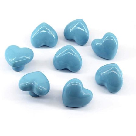 8 stk møbelhåndtak (blå), 40 mm keramisk dørknott med skruer