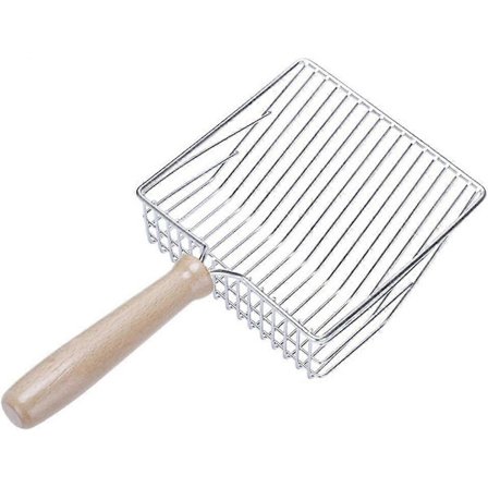 Kattesandspade, metall kattesandspade, med trehåndtak, kattesandspade, hundesandspade, 28 cm