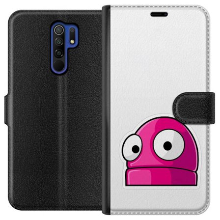 Kompatibelt Lommeboketui til Xiaomi Xiaomi Redmi 9 Rosa tegneseriefigur med store øyne i leken og humoristisk stil