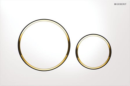 Geberit Sigma20 Spolplatta Vit/förgylld, Badrum