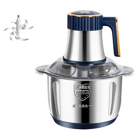 Elektrisk Köttkvarn 5L Matberedare Rostfritt Stål Multifunktionell Hackare Kök Mixer UK-kontakt