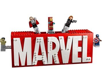 LEGO Super Heroes MARVEL logotyp och minifigurer 76313