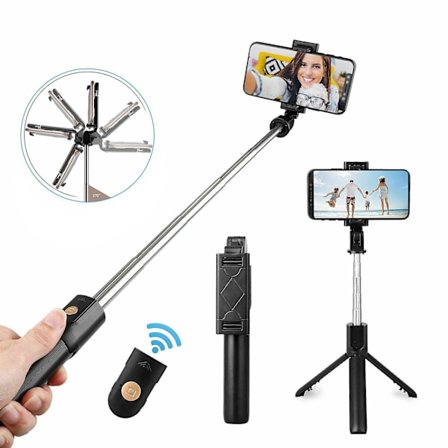 Mobiltelefon Stativ Kamera Stativ Bluetooth Selfie Stick Stativ Telefon Stativ