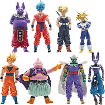 5,7 tommer Goku Action Figur, 8-delt Sæt af Superhelte Anime Action Figur Legetøj, Klassisk Karakter Action Figur Legetøj, Perfekt til Julefødselsdag 