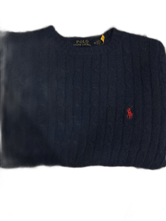 Mörkblå stickad tröja Polo Ralph Lauren