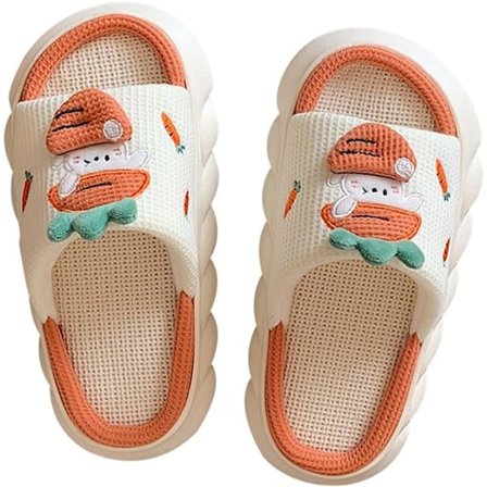 Sutsko Bløde Bomulds Sutsko til Kvinder Tegneserie Tyk Sål Frø Print Sliders Vinter Dyresutsko Hjem Linned Slides