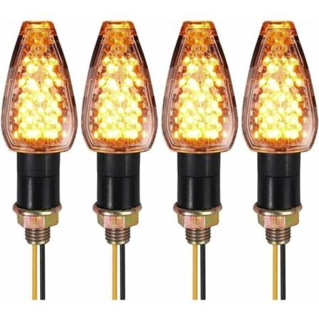 4 stk E-mærket LED Blinklys Motorcykel Blinker Indikator 14 LEDs Vandtæt Amber Light 12V til M10 Universal Mo