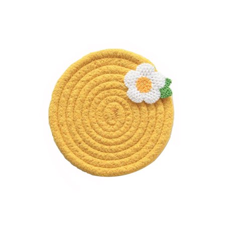 Handgjorda underlägg i set om 6, premium absorberande underlägg, gula