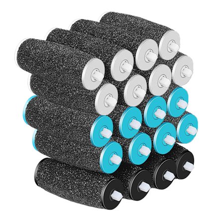 [20 kpl] Vaihtorullat Scholl Velvet Smooth -jalkaraspiin, 3 karkeusastetta, hohkakivi täyttöpakkaus Scholl sähköiselle raspille-PO-