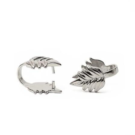 Stålfärgade, Lövförmade Bails/berlockhållare, 11x17mm, 2st