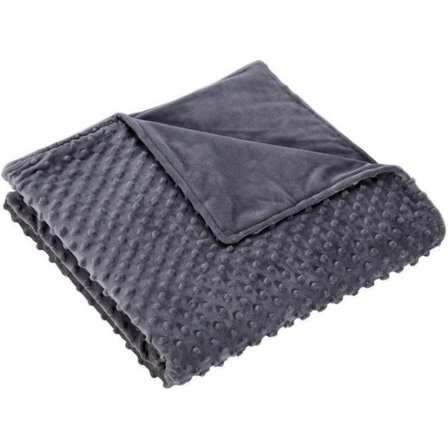 Tyngdedyne Trekk Myk Pustende Vattert med Supermyk Premium Minky Dot 150 cm x 203 cm Grå_yux