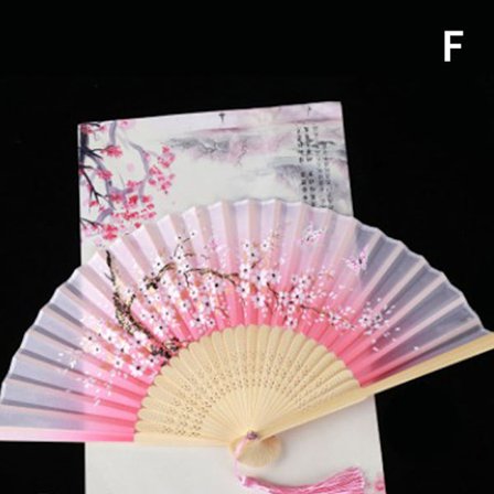 Stil Viftemønster Folding Folding Håndholdt blomstervifte Kvinner P