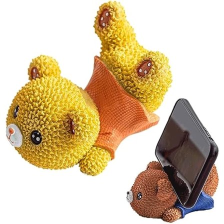 Telefonholder - Sød bamse til skrivebord - Mobilholder til iPhone - Telefonholder til seng - Kawaii