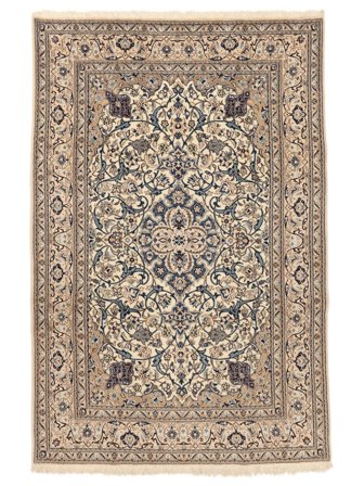 Perzisch Nain Fine 9La Vloerkleed 198X296 Bruin/Zwart (Wol, Perzië/Iran)