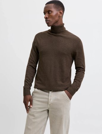 Jack & Jones Jjeemil Knit Roll Neck Noos - Brown - M