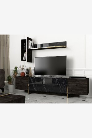 Hanah Home - Mediabenk Veyron - Svart - TV-benker & mediebenker - Fra Homeroom