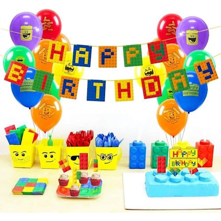28st Block Party Dekorationer Block Födelsedag Banner Block Födelsedagsfest