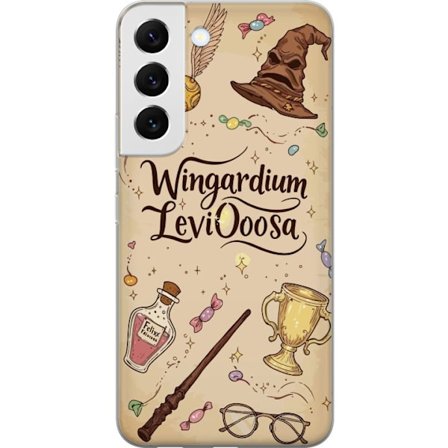 Kompatibel Mobilcover til Samsung Samsung Galaxy S22 5G Harry Potter Wingardium Leviosa magiske ikoner tryllestav Gylden Kugle Potter illustration