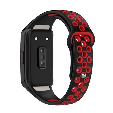 Huawei Band 6 / Honor Band 6 klockarmband i silikon med dubbla färger - Svart / Röd