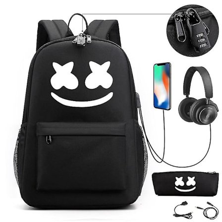 Dj Marshmello Rygsæk Børn Skole Taske Kvinder Rygsæk Teenagere Skole Tasker Lærred Studerende Til Dreng Pige Børn Taske