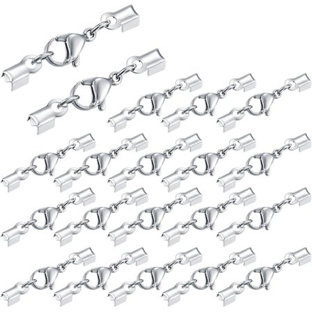 20 stykker rustfrit stål spænde, læderrem, kæde, karabinlås, smykkefremstilling karabinlås, armbåndslås til halskæder, læderrem