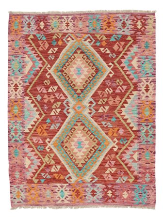 Tapis Kilim Afghan Old Style 134X175 Rouge Foncé/Marron (Laine, Afghanistan)