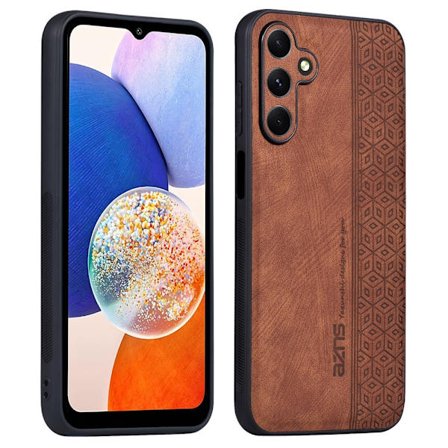 SKALO Samsung A15 4G AZNS PU-nahka suojakuori - Ruskea